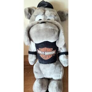 Vtg Harley Davidson Bull Dog Stuffed Animal Plush Toy 90s with Tag Play by Play